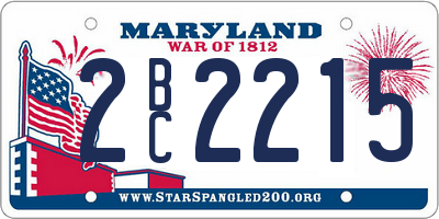 MD license plate 2BC2215