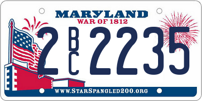 MD license plate 2BC2235
