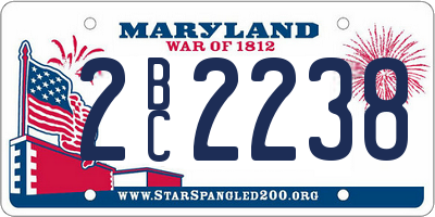 MD license plate 2BC2238