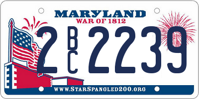 MD license plate 2BC2239