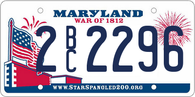 MD license plate 2BC2296
