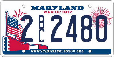 MD license plate 2BC2480
