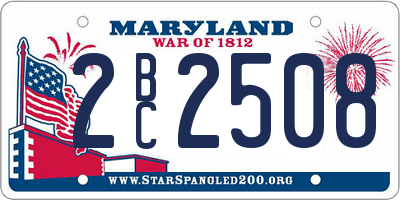 MD license plate 2BC2508