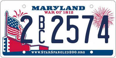 MD license plate 2BC2574