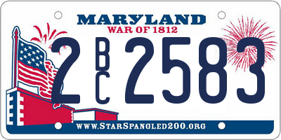 MD license plate 2BC2583