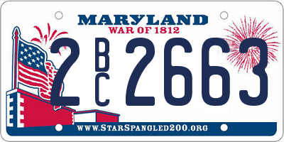 MD license plate 2BC2663