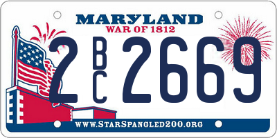 MD license plate 2BC2669