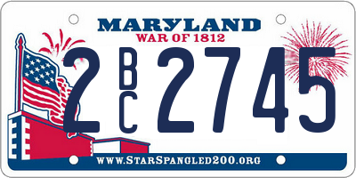 MD license plate 2BC2745