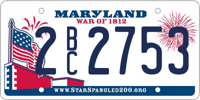 MD license plate 2BC2753
