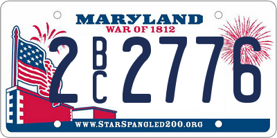 MD license plate 2BC2776