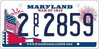 MD license plate 2BC2859