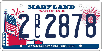 MD license plate 2BC2878