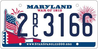 MD license plate 2BC3166