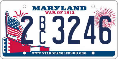 MD license plate 2BC3246