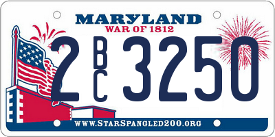 MD license plate 2BC3250