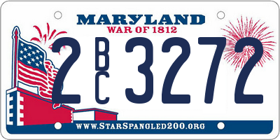 MD license plate 2BC3272