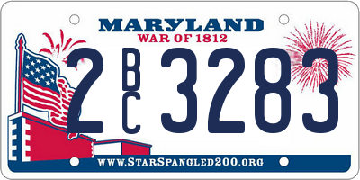 MD license plate 2BC3283