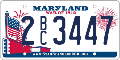 MD license plate 2BC3447