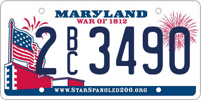 MD license plate 2BC3490
