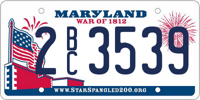 MD license plate 2BC3539