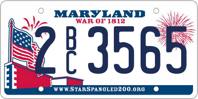 MD license plate 2BC3565