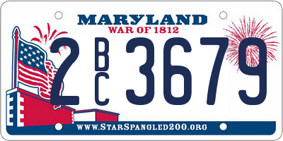 MD license plate 2BC3679