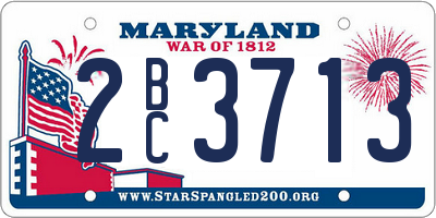 MD license plate 2BC3713