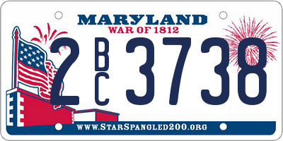 MD license plate 2BC3738