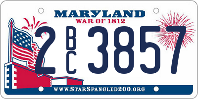 MD license plate 2BC3857