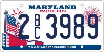 MD license plate 2BC3989
