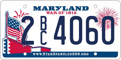 MD license plate 2BC4060