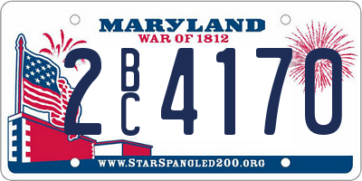 MD license plate 2BC4170
