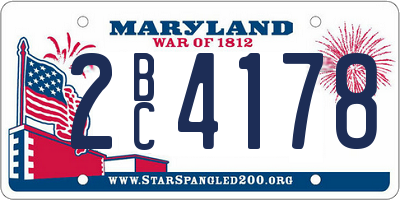 MD license plate 2BC4178