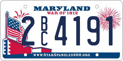 MD license plate 2BC4191