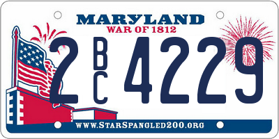 MD license plate 2BC4229