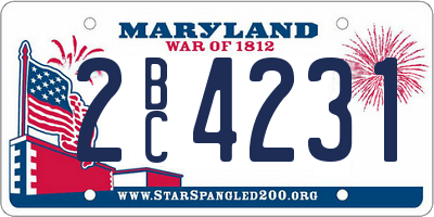 MD license plate 2BC4231