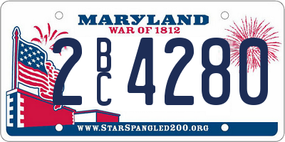 MD license plate 2BC4280