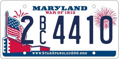 MD license plate 2BC4410