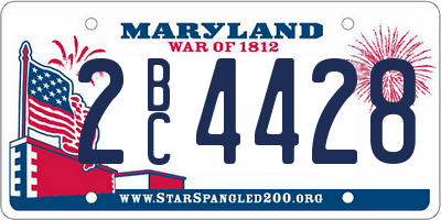 MD license plate 2BC4428