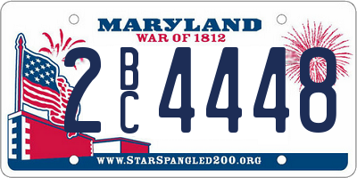 MD license plate 2BC4448