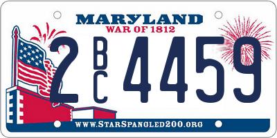 MD license plate 2BC4459