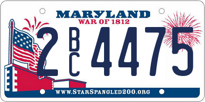 MD license plate 2BC4475