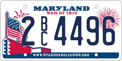 MD license plate 2BC4496