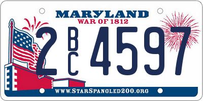 MD license plate 2BC4597