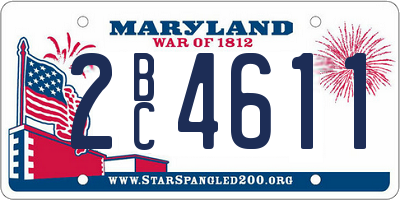 MD license plate 2BC4611
