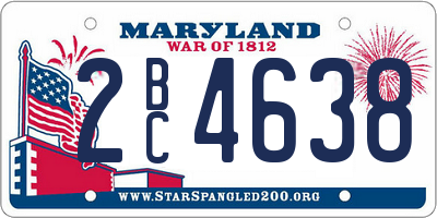 MD license plate 2BC4638