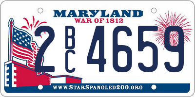MD license plate 2BC4659