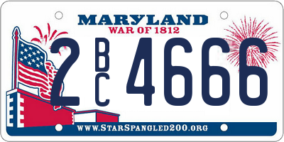 MD license plate 2BC4666