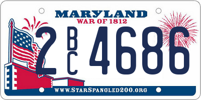 MD license plate 2BC4686