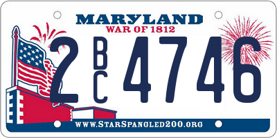 MD license plate 2BC4746